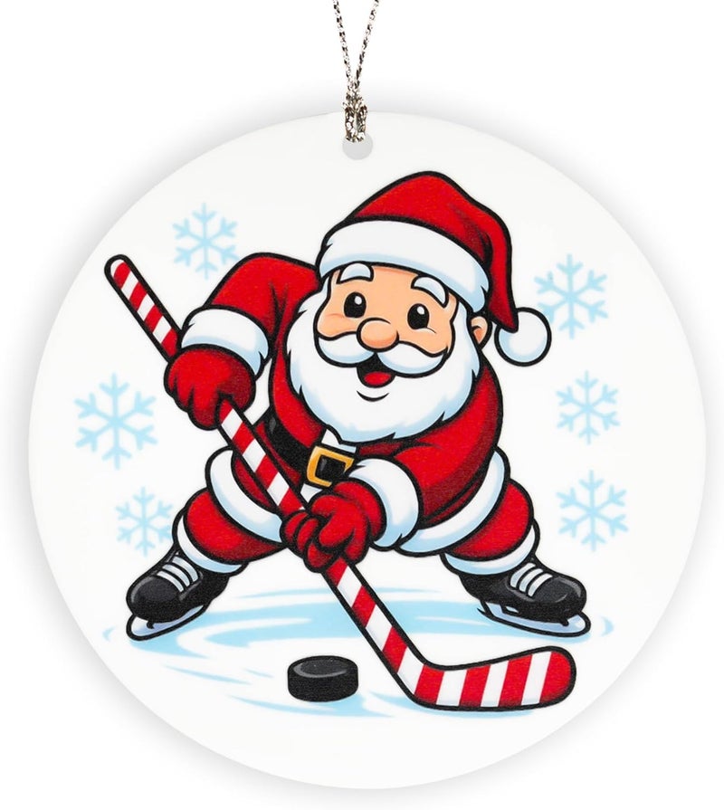 NELXI Hockey Ornaments for Christmas Tree, Hockey Ornament 2025, Santa’s Favorite Hockey Player Ornament, Funny Sports Christmas Decoration, Holiday Keepsake Gift for Hockey Lovers, Family, and Friends - Image 1
